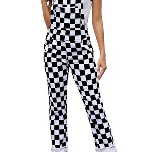 Checkered Black and White Women's Overall’s